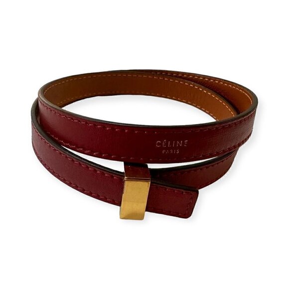Celine Triple Tour Wrap Leather Bracelet, Never used, In Original Box, Burgundy - Picture 15 of 16